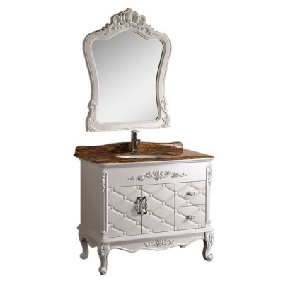 Chaozhou luxury modern pvc bathroom vanity wash basin cabinet with mirror