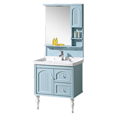 chinese factory direct selling new arrival cheap hotel modern pvc bathroom vanity cabinet with mirror